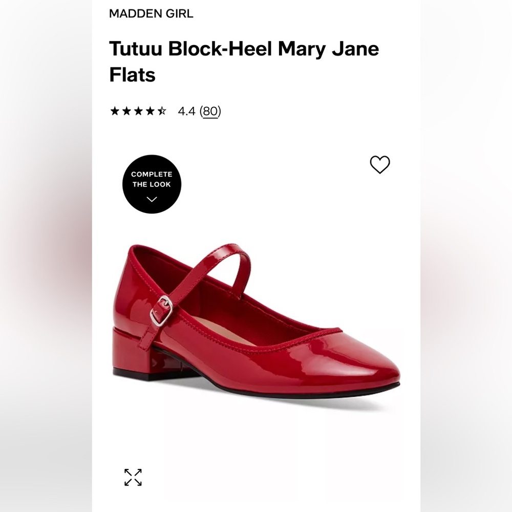 Madden Girl NIB Tutuu Block-Heel Mary Jane Flats red patent